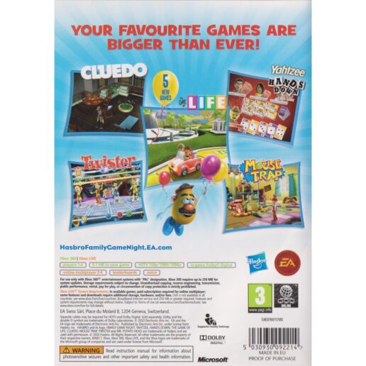 Hasbro Family Game Night Vol 3 Xbox 360 (Begagnad)