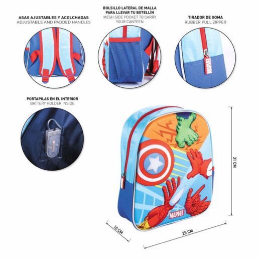 Marvel Avengers 3D ryggsäck with lights 31cm