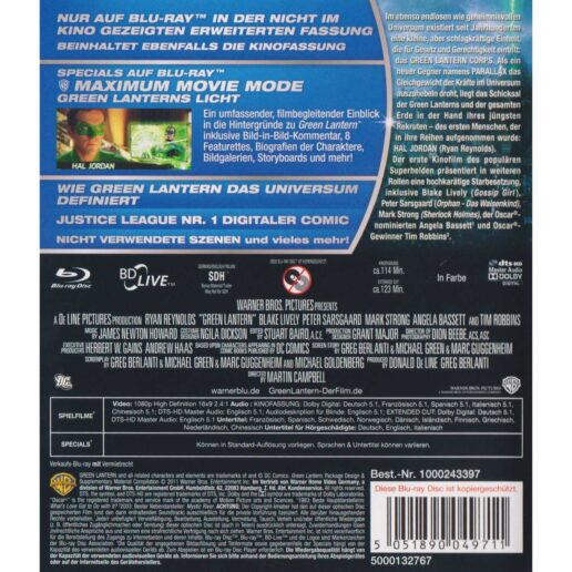 Green Lantern Extended Cut Blu-Ray (Begagnad)