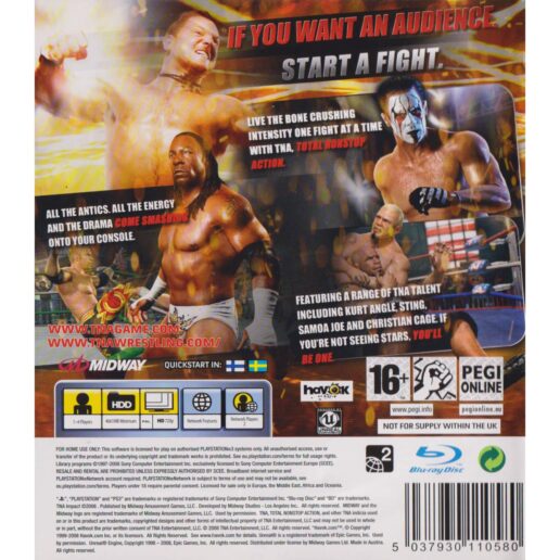 TNA Impact Total Nonstop Action Wrestling Playstation 3 PS3 Swedish (Begagnad)