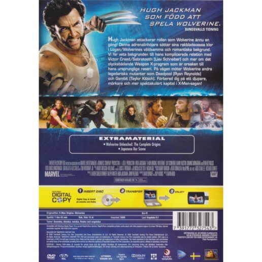 X-Men Origins Wolverine DVD (Begagnad)