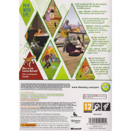 The Sims 3 Pets Limited Edition Xbox 360 Nordic (Begagnad)