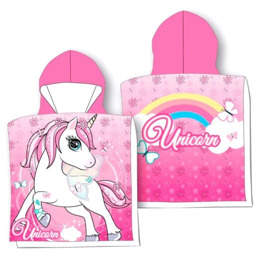 Unicorn microfiber poncho towel