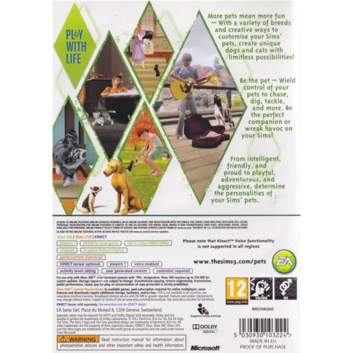 The Sims 3 Pets Xbox 360 (Begagnad)