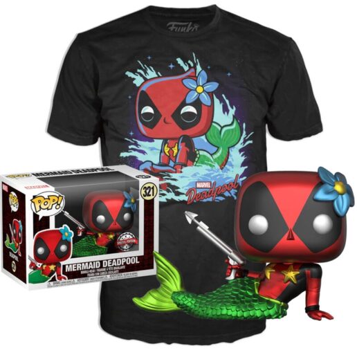 Set figure POP & Tee Marvel Deadpool Mermaid Exclusive (Large)