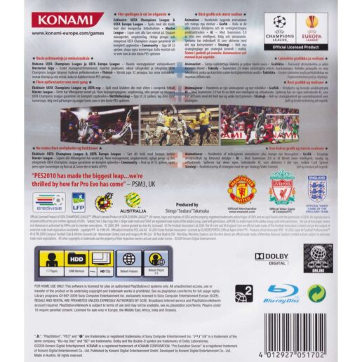 Pro Evolution Soccer 2010 Playstation 3 PS3 Nordic (Begagnad)