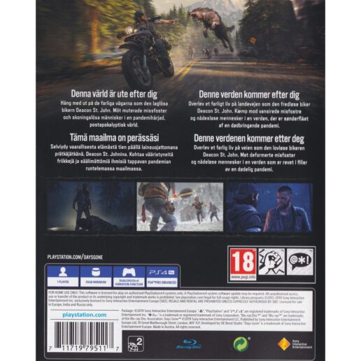 Days Gone Playstation 4 PS4 Nordic (Begagnad)