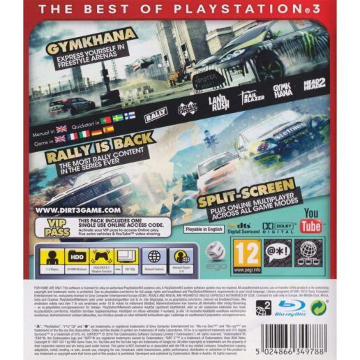 Dirt 3 Playstation 3 PS3 Essentials (Begagnad)