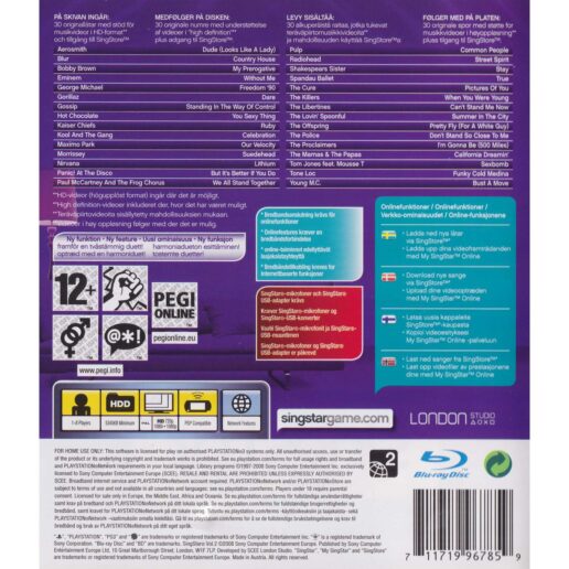 Singstar Vol 2 Playstation 3 PS3 Nordic (Begagnad)