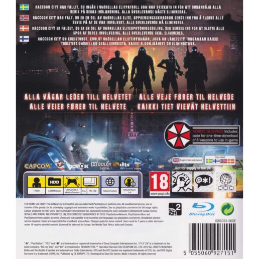Resident Evil Operation Raccoon City Playstation 3 PS3 Nordic (Begagnad)