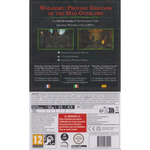 Wizardry Proving Grounds of the Mad Overlord Nintendo Switch