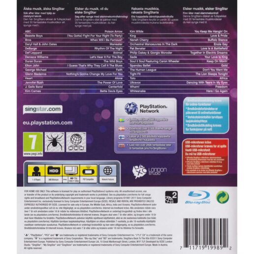 Singstar Back to the 80s Playstation 3 PS3 Nordic (Begagnad)