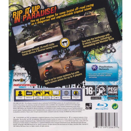 MotorStorm Pacific Rift Playstation 3 PS3 (Begagnad)