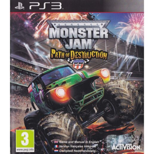 Monster Jam Path of Destruction Playstation 3 PS3 Bundle Copy (Begagnad)