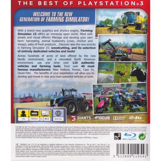 Farming Simulator 15 Playstation 3 PS3 Essentials (Begagnad)