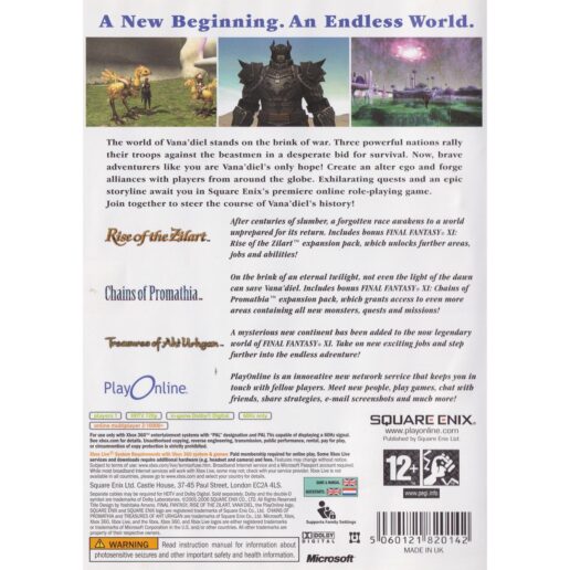 Final Fantasy XI Online + 3 Expansion Packs Xbox 360 (Begagnad)