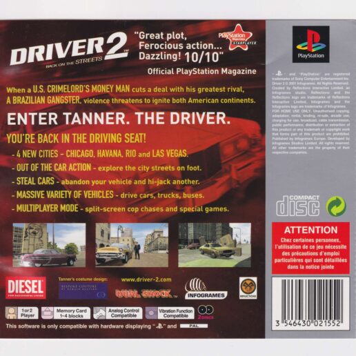 Driver 2 Playstation 1 PS1 Platinum (Begagnad)