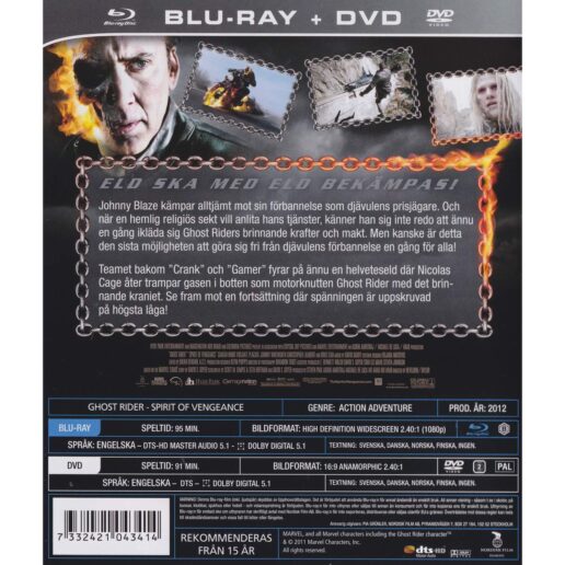 Ghost Rider Spirit of Vengeance Blu-Ray (Begagnad)