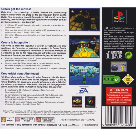 Croc Legend of the Gobbos Playstation 1 PS1 Classics (Begagnad)