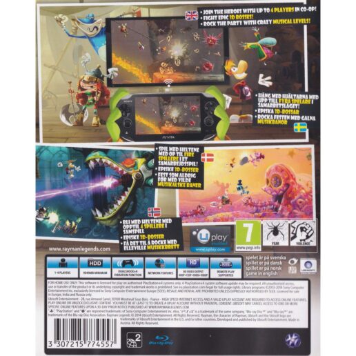 Rayman Legends Playstation 4 PS4 Nordic (Begagnad)