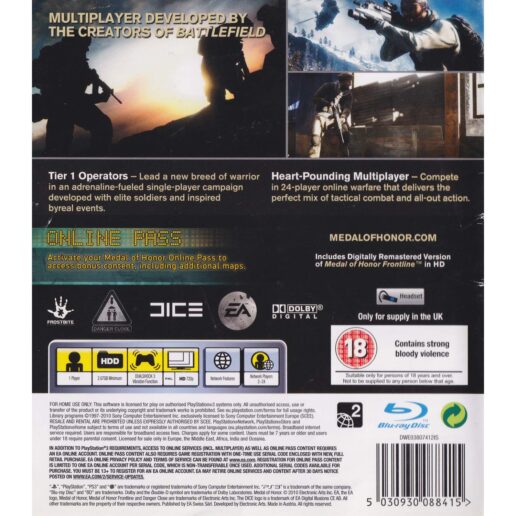 Medal of Honor Playstation 3 PS3 (Begagnad)