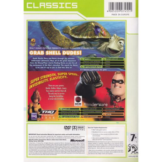 Finding Nemo & The Incredibles Double Pack Xbox Classics (Begagnad)