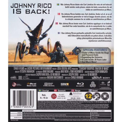 Starship Troopers Traitor of Mars Blu-Ray (Begagnad)