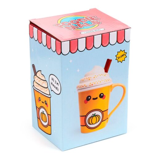 Foodiemals Latte pumpkin mug with lid 325ml
