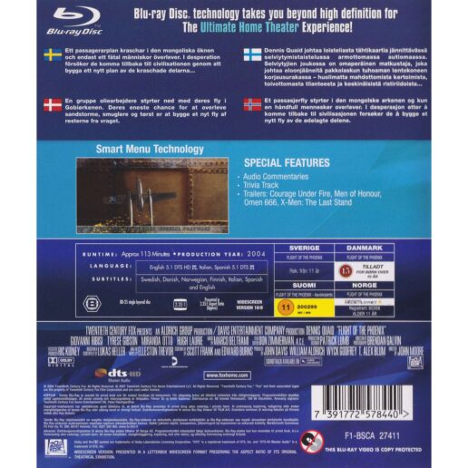 Flight of the Phoenix Blu-Ray (Begagnad)