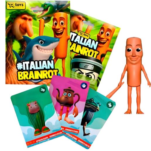 Italian Brainrot Mystery Figure + 3 Cards