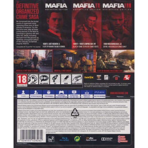 Mafia Trilogy Playstation 4 PS4