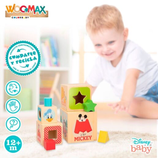 Disney wooden cubes tower