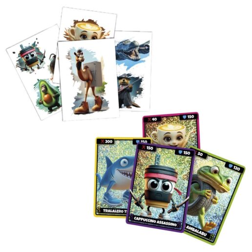 Italian Brainrot 4 Cards & 4 Tattoos Collection