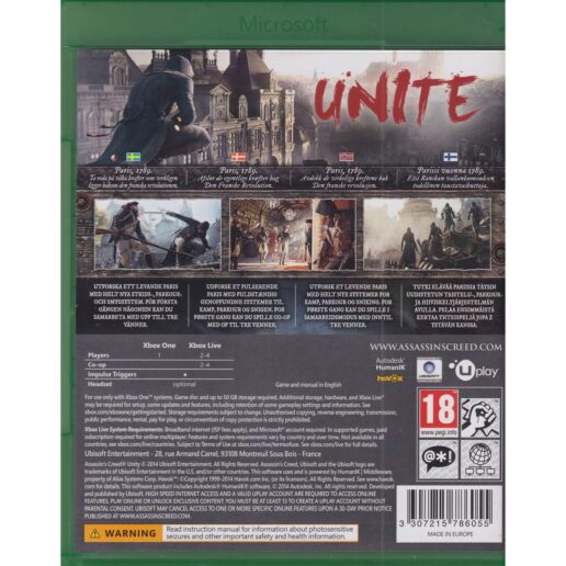 Assassins Creed Unity Xbox One Nordic (Begagnad)