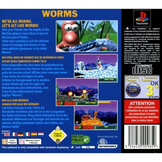 Worms Playstation 1 PS1 Values Series (Begagnad)