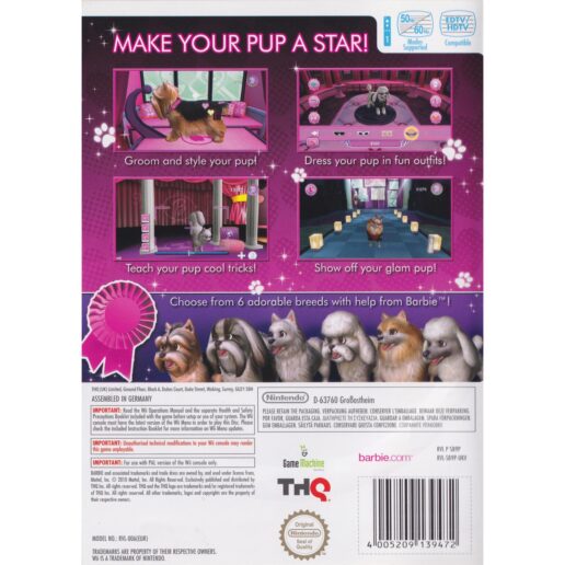 Barbie Groom and Glam Pups Nintendo Wii (Begagnad)