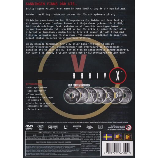 Arkiv X Hela första säsongen DVD (Begagnad)
