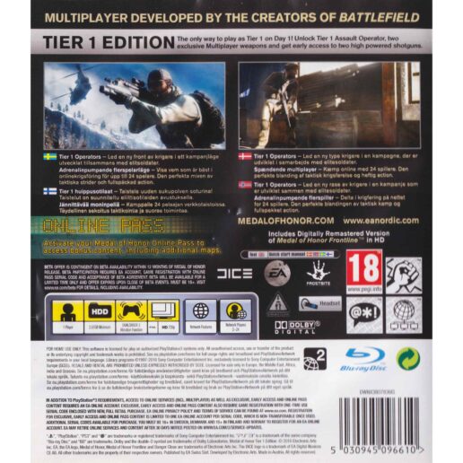 Medal of Honor Tier 1 Edition Playstation 3 PS3 Nordic (Begagnad)