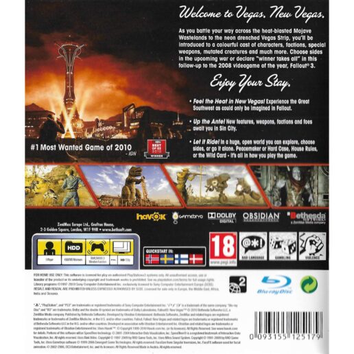 Fallout New Vegas Playstation 3 PS3 Nordic (Begagnad)