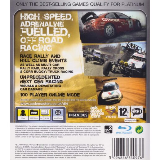 Colin McRae Dirt Playstation 3 PS3 Platinum (Begagnad)
