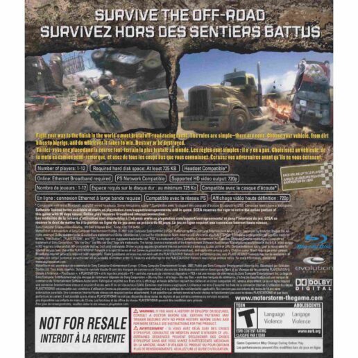 MotorStorm Playstation 3 PS3 Bundle Copy IMPORT (Begagnad)