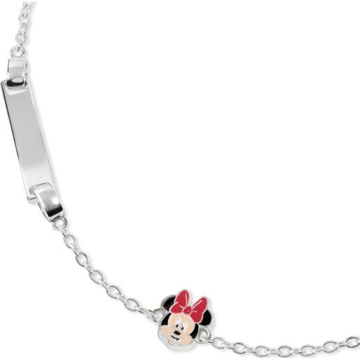 Disney Minnie plaque sterling silver bracelet
