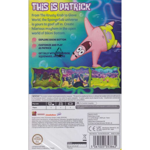The Patrick Star Game Nintendo Switch