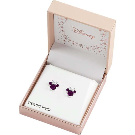 Disney Minnie February sterling silver earrings