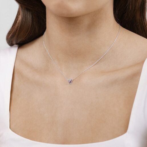 Disney Minnie February sterling silver necklace