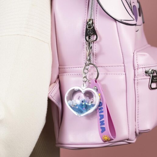Disney Stitch & Angel Ohana Heart keychain