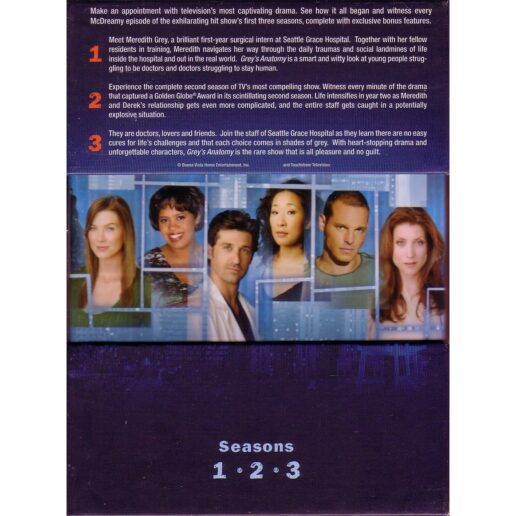 Greys Anatomy The Complete First Second & Third Seasons DVD (Begagnad)