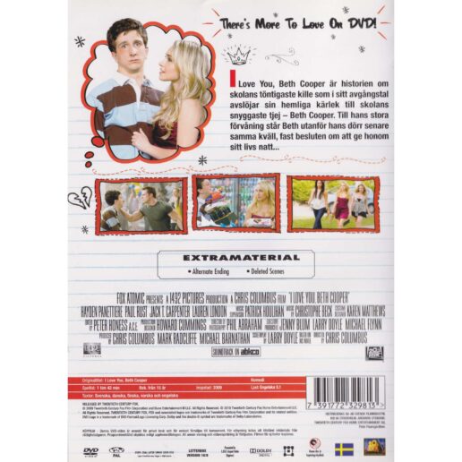 I Love You Beth Cooper DVD (Begagnad)