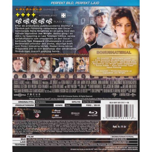 Anna Karenina Blu-Ray (Begagnad)