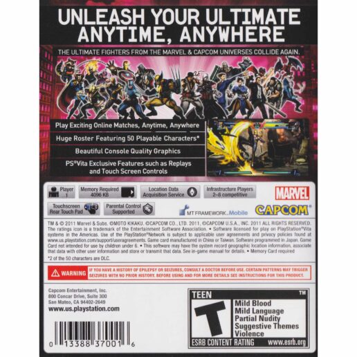 Ultimate Marvel vs Capcom 3 Playstation PS Vita IMPORT (Begagnad)